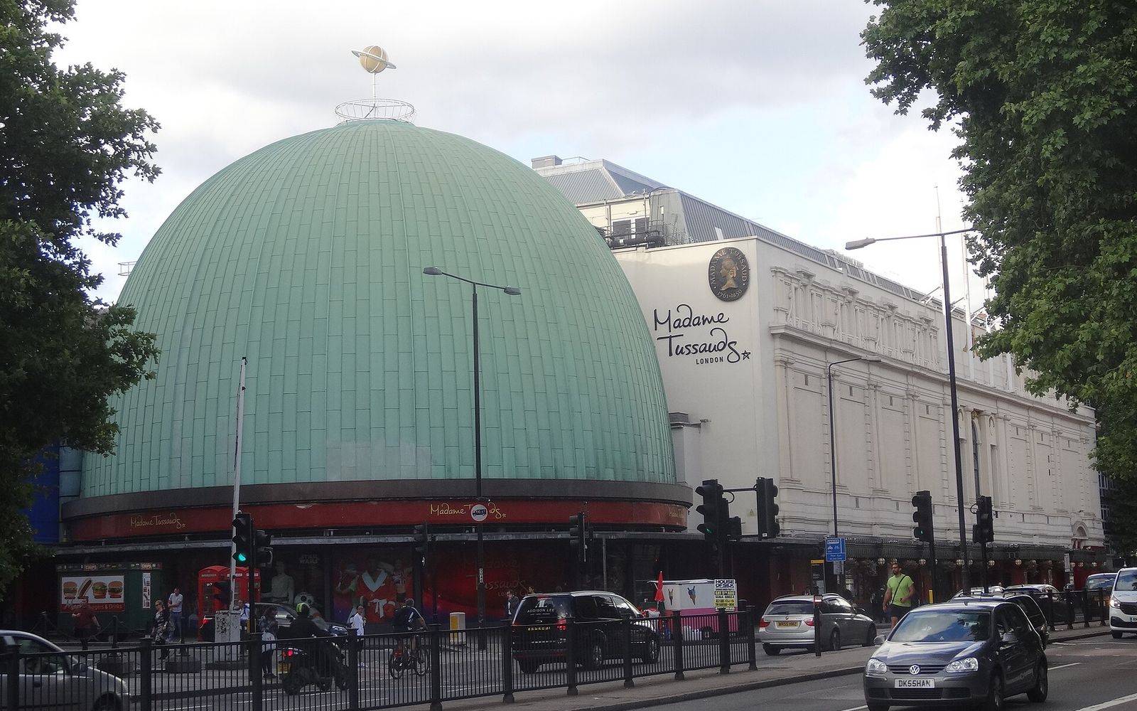 The green-domed exterior of Madame Tussauds London